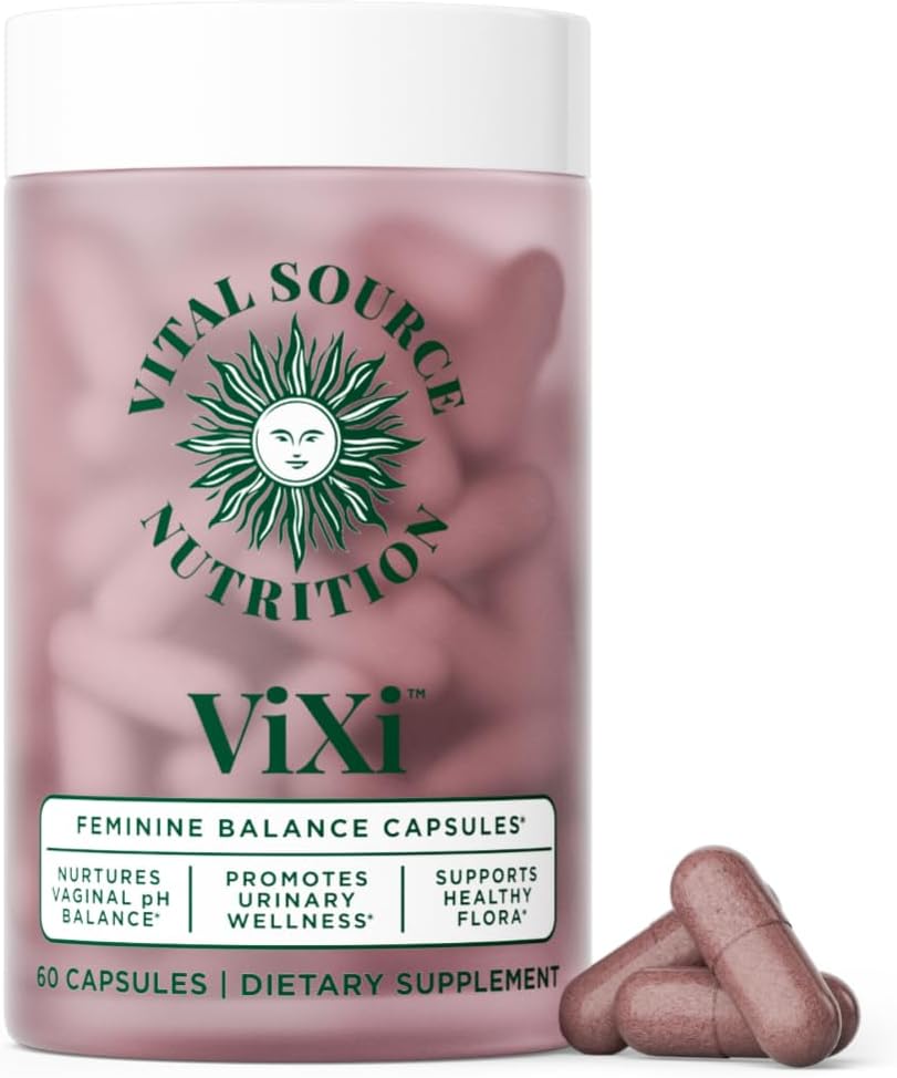 Vital Source ViXi Feminine Balance Capsules – pH & Vaginal Support with LactoSpore, Cranberry & Pineapple, Urinary & Flora Health, 30 Servings