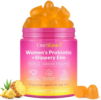 Feminine Probiotic Gummies – pH Balance, Vaginal Health & Immune Support, Pineapple Flavor, 60 Count