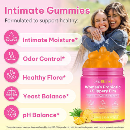 Feminine Probiotic Gummies – pH Balance, Vaginal Health & Immune Support, Pineapple Flavor, 60 Count