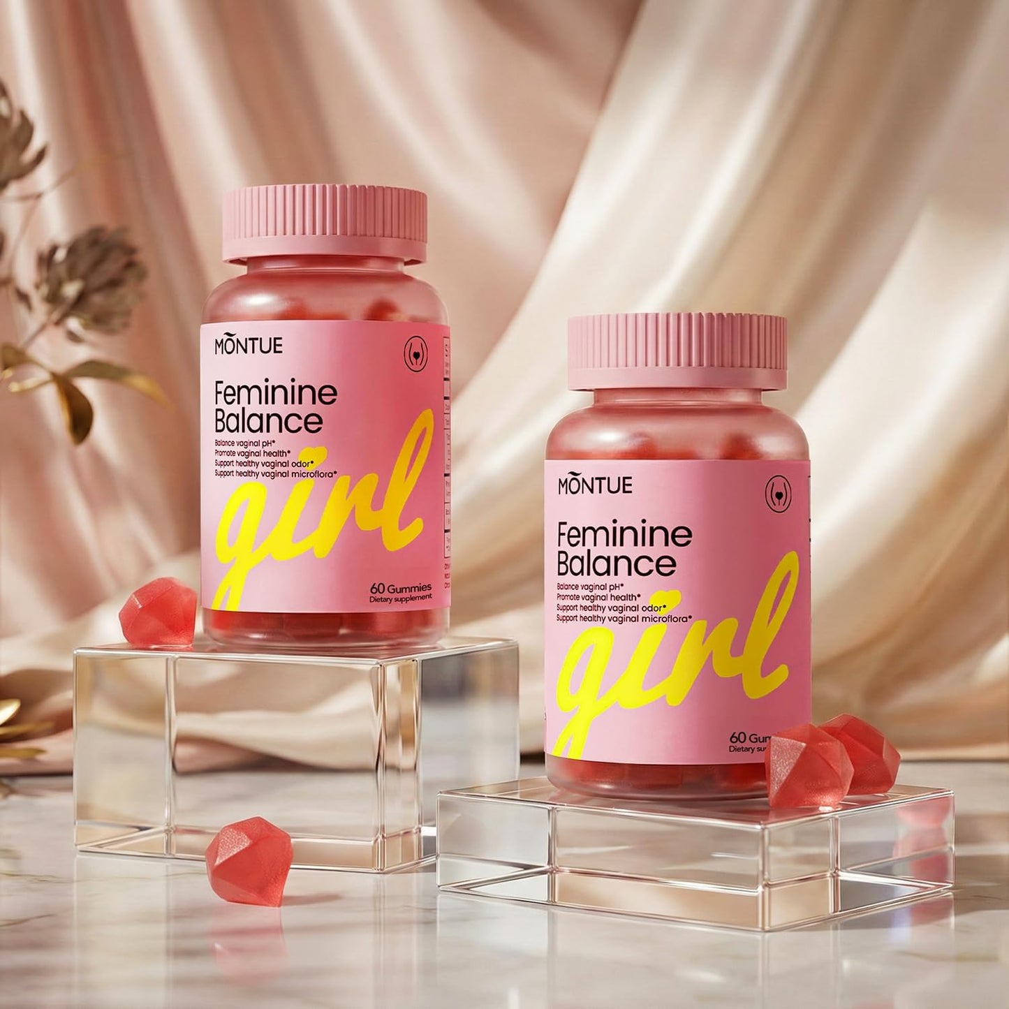 Premium Feminine Balance Gummies – Pineapple Flavor, pH & Immune Support, Vegan, Non-GMO, 30 Count