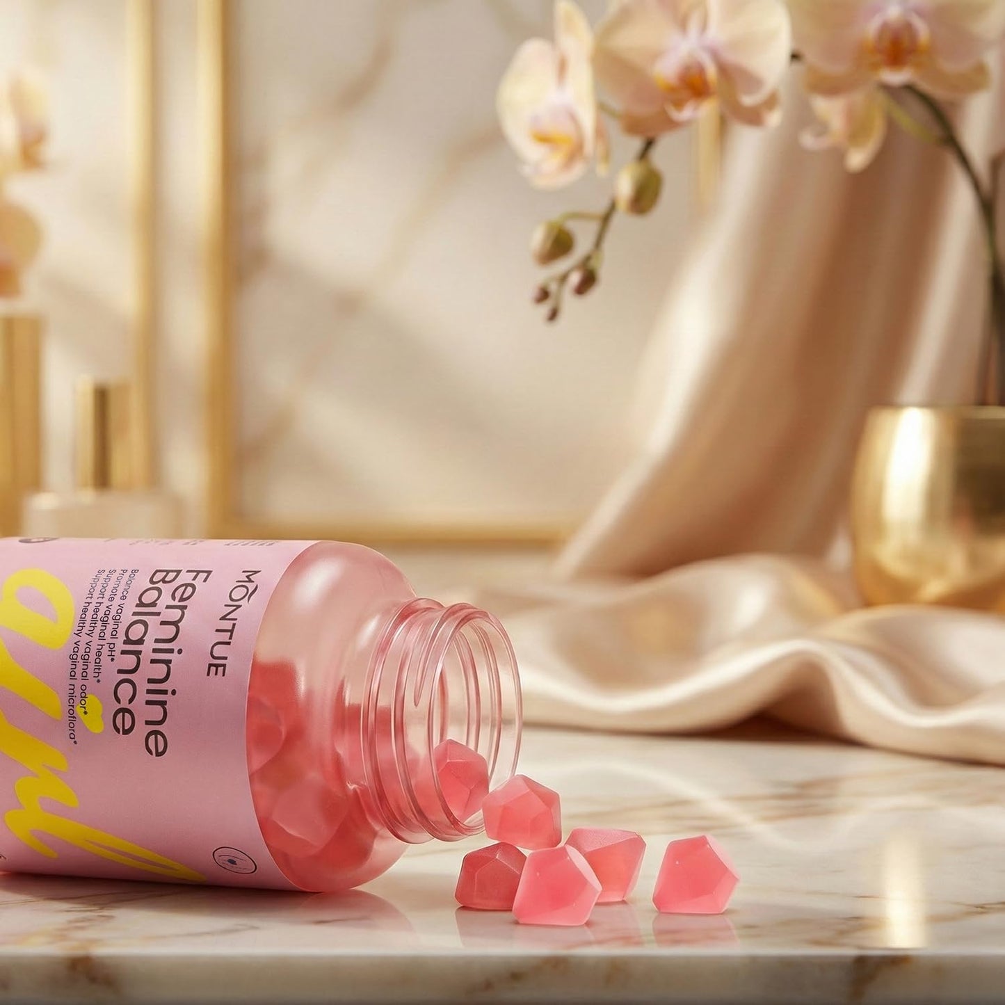 Premium Feminine Balance Gummies – Pineapple Flavor, pH & Immune Support, Vegan, Non-GMO, 30 Count