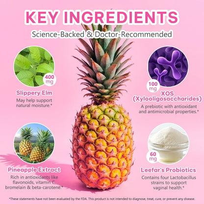 Feminine Probiotic Gummies – pH Balance, Vaginal Health & Immune Support, Pineapple Flavor, 60 Count