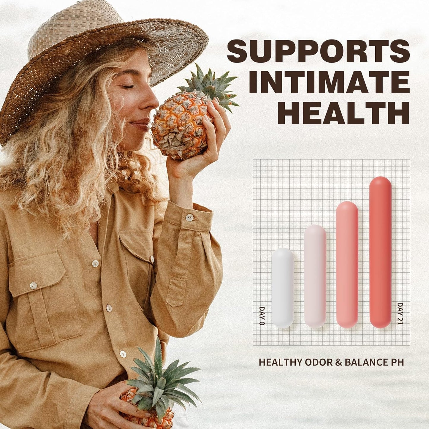 Feminine Balance Gummies – Pineapple Flavor, pH & Immune Support, Vegan & Gluten-Free, 60 Gummies (30 Servings), BPA-Free Bottle